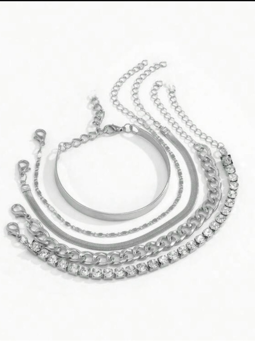 Sterling Silver Multi-Style Bracelet Set - Silver - Picture 5 of 5